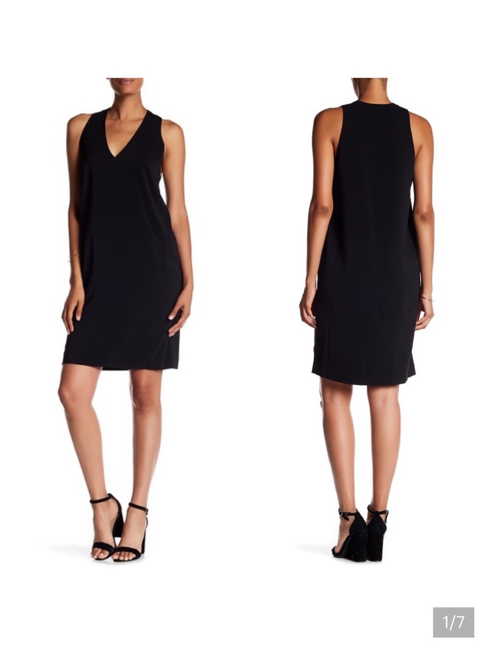 Brochu Walker Aude Black V-Neck Sleeveless Shift Dress